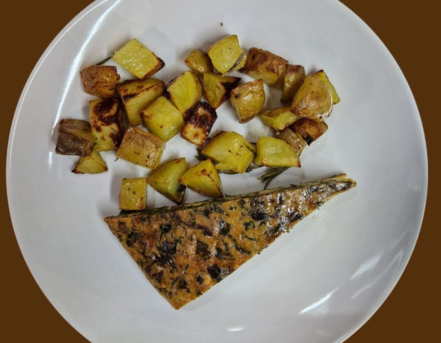 Frittata con erbe dei campi e toma grassa valsesiana
