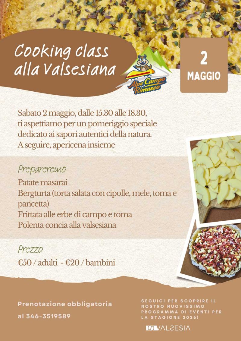 Cooking class alla Valsesiana - 2 maggio